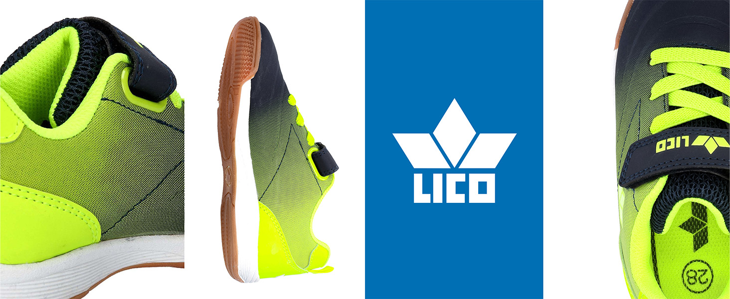 Дитячі спортивні черевики Lico Marlin для залу, 34 EU, блакитний/лимонний