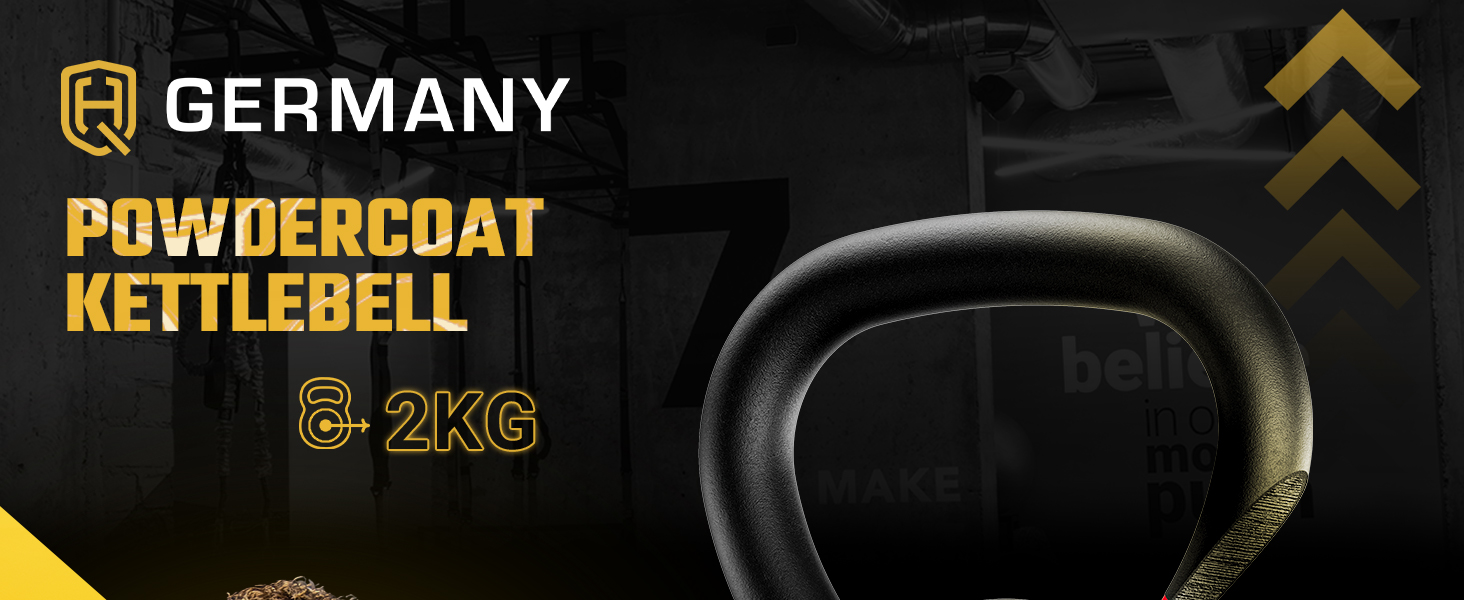 Кетлбел HQ Germany® з порошковим покриттям [2-32 кг/набори] - набір чавунних кетлбелів преміум-якості, ±2% допуск по вазі. Вага кульової гирі, набір гир, кетл-бел.