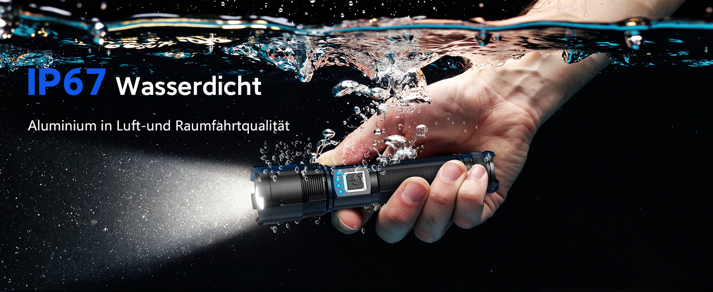 Ліхтар LED BUCASA 1000000 Люмен, XHP70.2, USB, Тактичний, IP67, 5 режимів, для кемпінгу та надзвичайних ситуацій