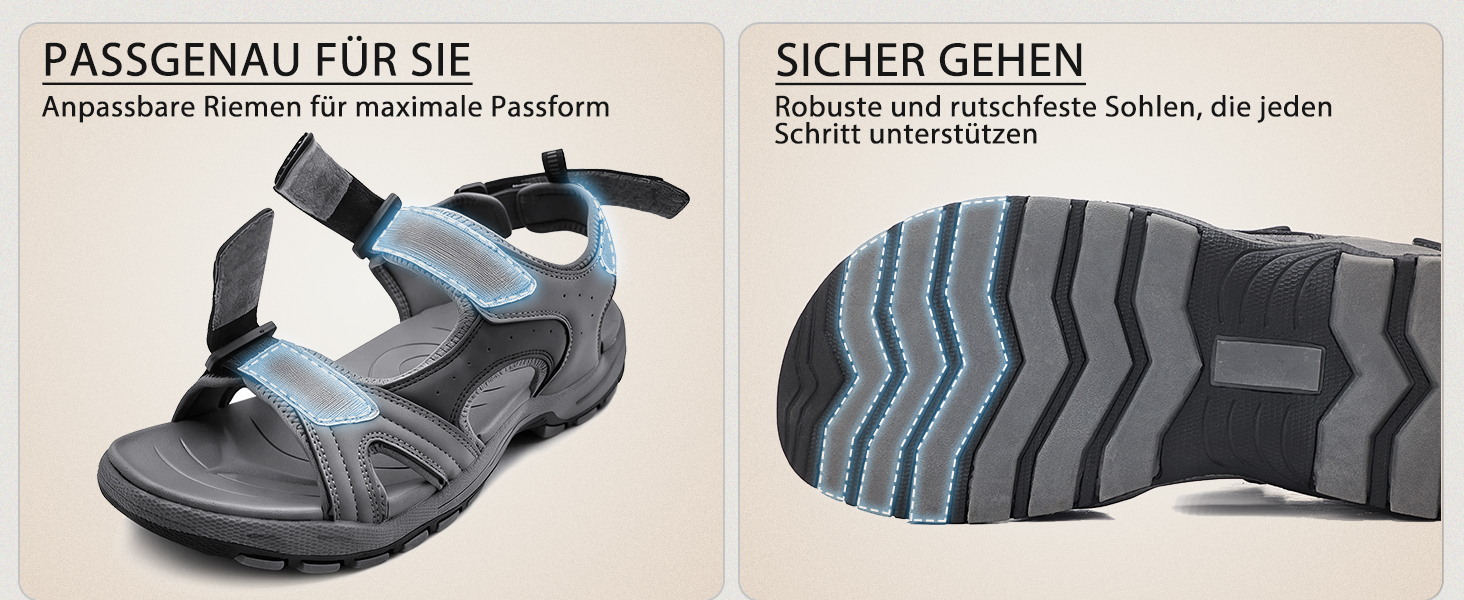 Чоловічі сандалі ARRIGO BELLO для трекінгу та пляжу, чорні, розмір 43 EU