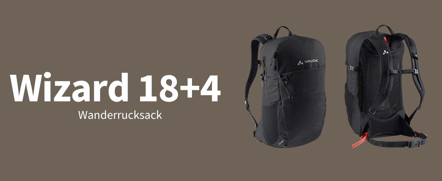 Туристичний рюкзак VAUDE Wizard 18+4, водовідштовхувальний, для жінок і чоловіків, зручна система перенесення, організовані відділення