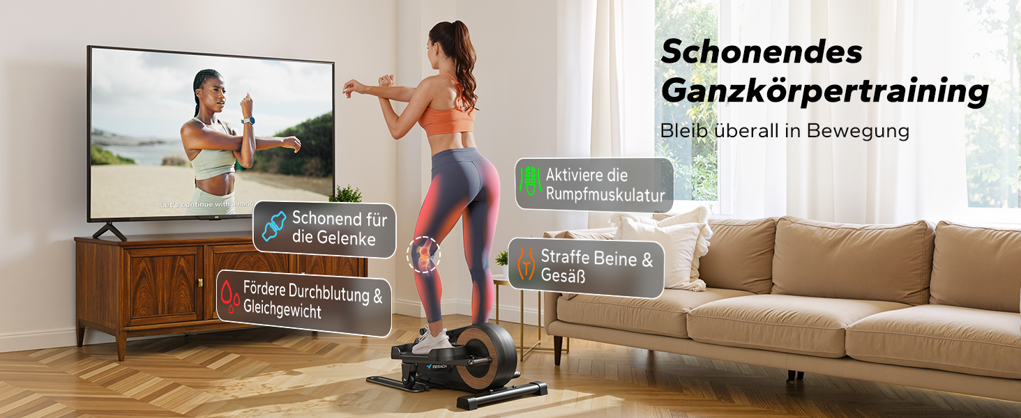 Міні еліптичний тренажер MERACH для дому, електричний крос-тренажер під стіл з пультом, дисплеєм, 12 швидкостей, петлі для ніг, тихий та портативний, для літніх людей та дорослих, E43-Чорний