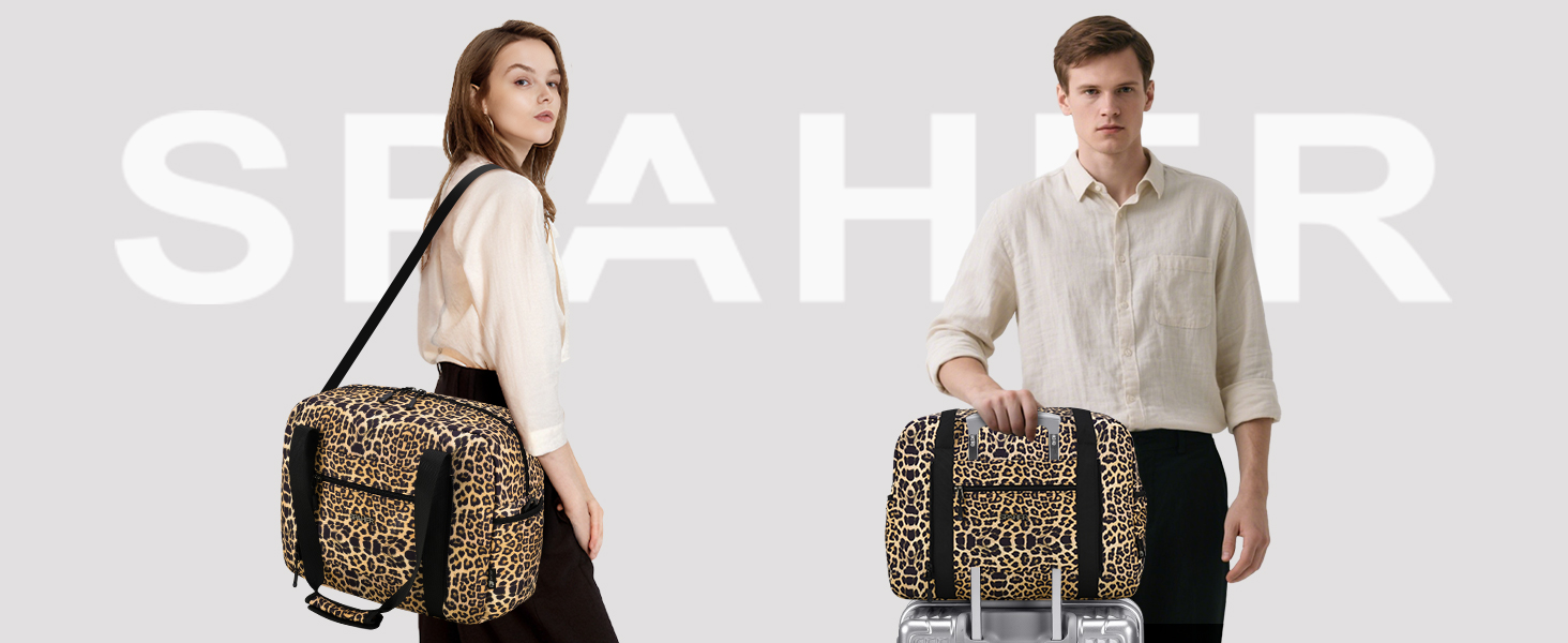 Спортивна сумка-рюкзак SPAHER Leopard: 40x30x20 см, для ручної поклажі Wizzair, Vueling, для подорожей, фітнесу, дамам та чоловікам