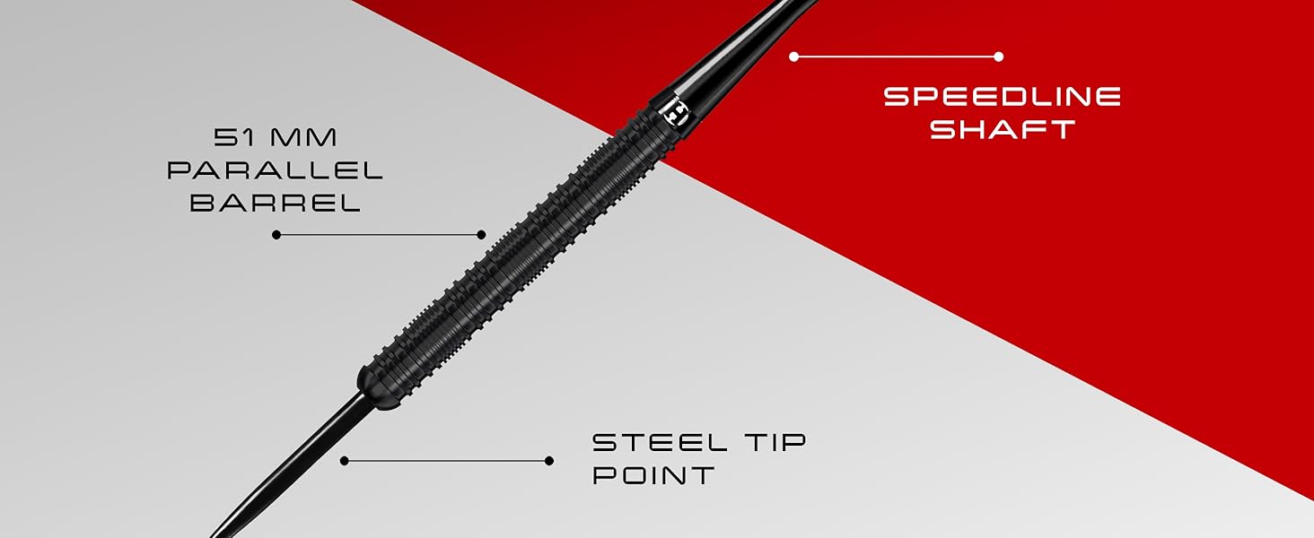 Дарти Harrows Caliber 90% Tungsten (21-30г) - Набір з 16 предметів (шафти, пір'я, кейс)