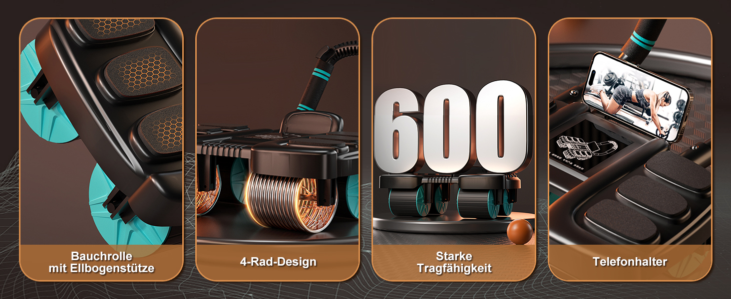 Ролер для пресу з упорами для ліктів, автоматичний відскок, тренажер для пресу для жінок та чоловіків, чорний