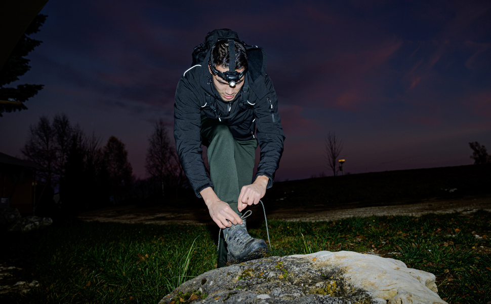 Бренненштуль LED налобний ліхтар LuxPremium KL 251 AF з акумулятором, червоним світлом (250лм, IP44, CREE-LED, до 40 годин роботи, USB-C кабель), чорний