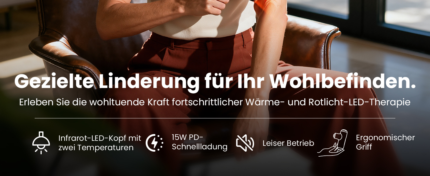 Масажер для м'язів Bob and Brad Q2 Ultra з інфрачервоним нагрівальним насадкою, портативний, тихий, для зняття м'язового болю, чорний + інфрачервоний нагрів