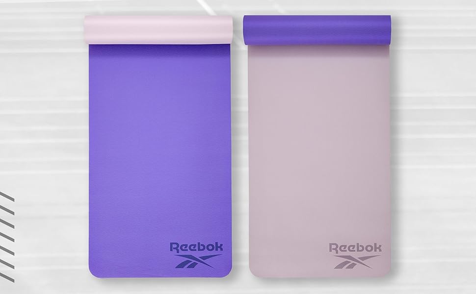 Двосторонній йога-мат Reebok 6 мм, фіолетовий