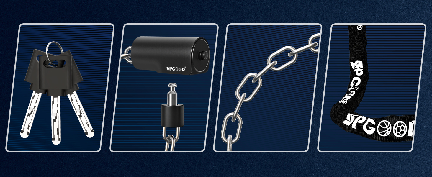 Замок для велосипеда з 3 ключами, ланцюговий замок проти крадіжок 90см, висока безпека, водовідштовхувальний чохол для велосипеда/електросамоката/електровелосипеда/MTB/мотоцикла/вантажного велосипеда, 870мм, чорний