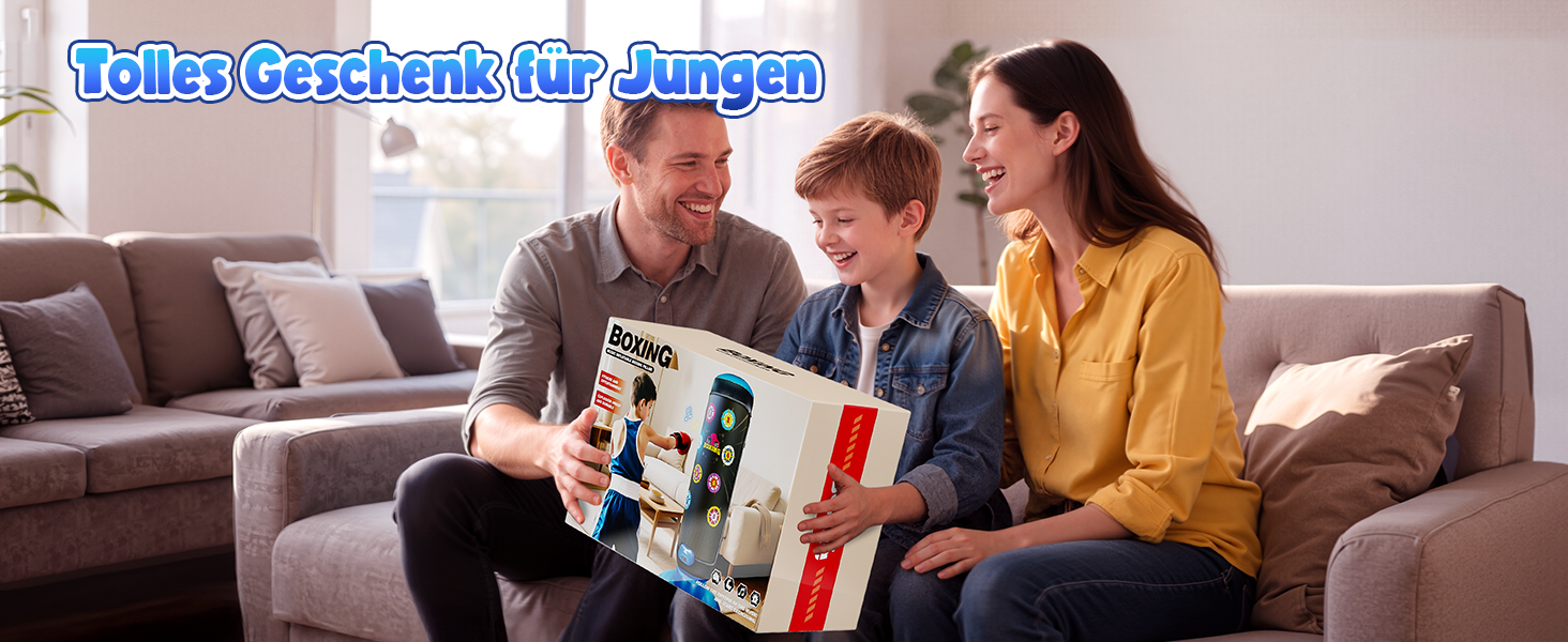 Інтерактивний боксерський мішок для дітей з підсвіткою та звуком, блакитний. Підходить для хлопчиків 6-12 років