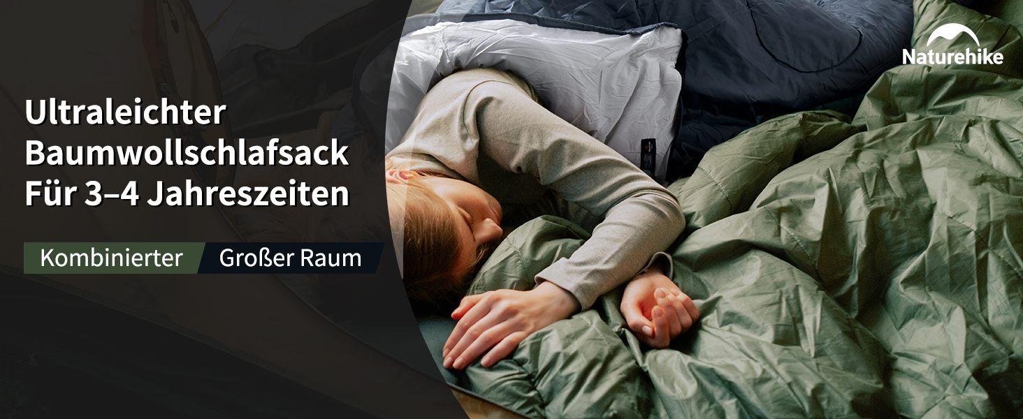 Спальний мішок Naturehike з капюшоном для кемпінгу, легкий та зручний, ідеальний для відпочинку на природі та подорожей, колір блакитний (7~11°C)