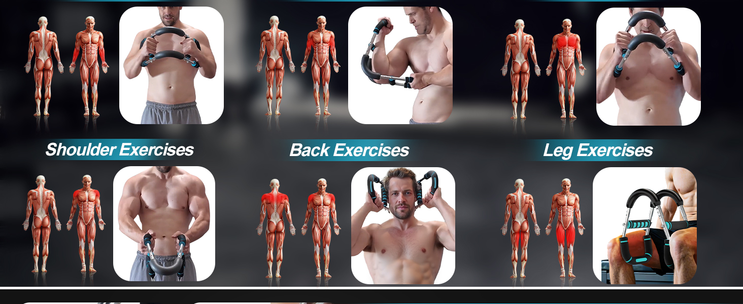 Тренування рук Twister з 6 рівнями (30-50 кг/30-150 lbs), портативний тренажер для грудних м'язів зі знімним дизайном - тренажер для грудей чоловіків для дому, офісу та подорожей, червоний 30-100 lbs, 4Spring (синій 40-100 lbs)