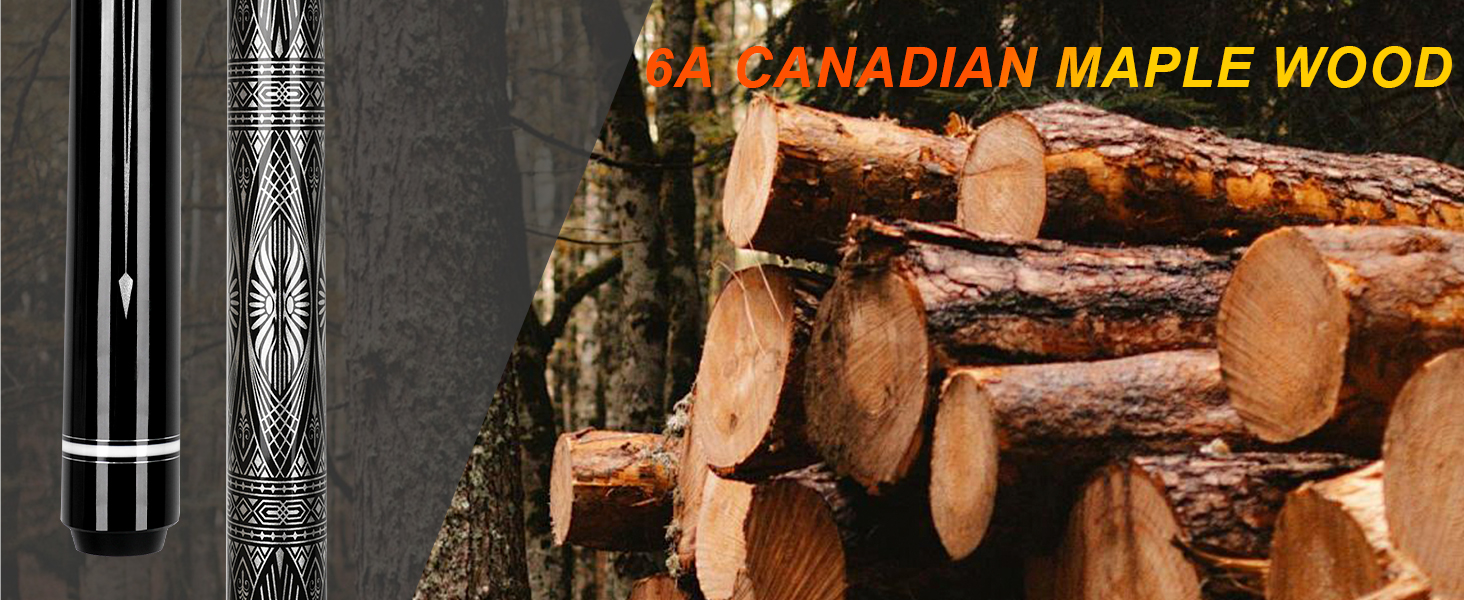 AKLOT Більярдний кий 3-в-1, 58 дюймів, з канадського клена, 19 oz, з можливістю регулювання ваги до 20/21 oz, з чохлом