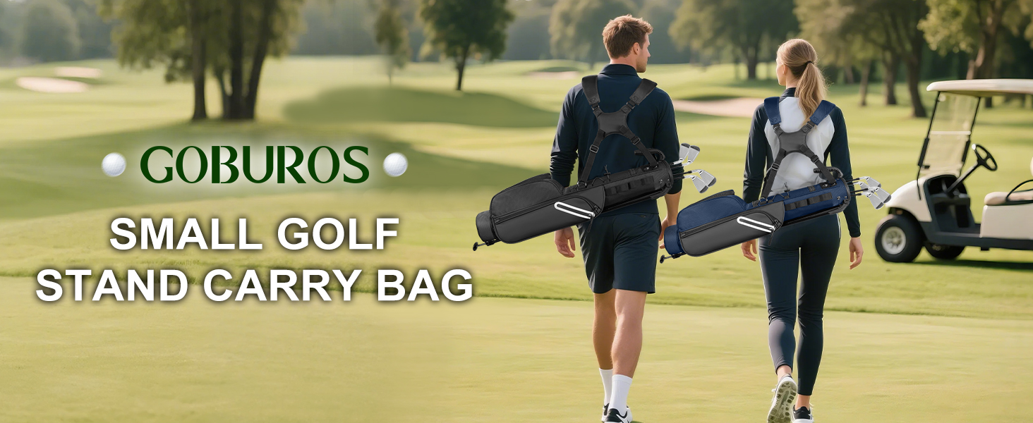 Сумка для гольф-клубів на 7 місць, компактна, для поля Par 3 та драйвінг-рейнджу, легка сумка для пітч-пут гольфу, з ергономічним подвійним ременем, блакитна