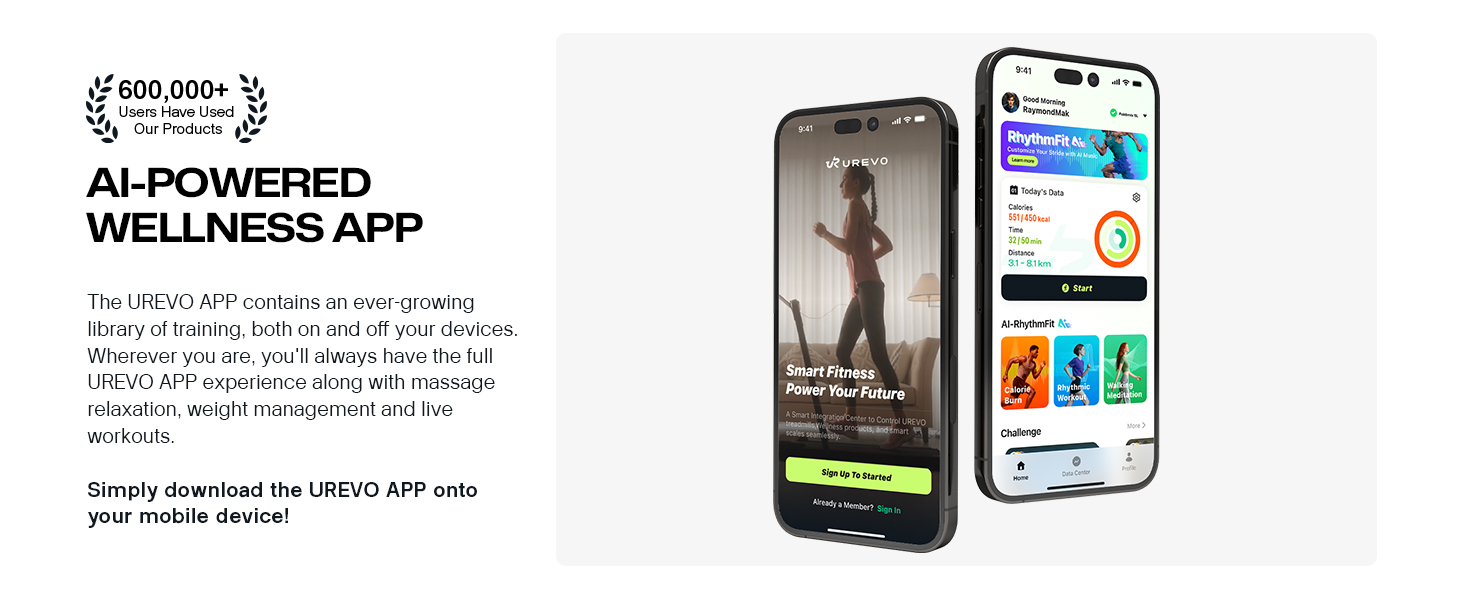 Біговий тренажер Smart з автоматичним нахилом 9%, двигун 2.5 PS Brushless, складаний біговий килимок для дому та офісу, велика площа для бігу, тихий та для суглобів, додаток з AI, World-Tour та HIIT, автоматичний нахил з столом та ручкою підтримки