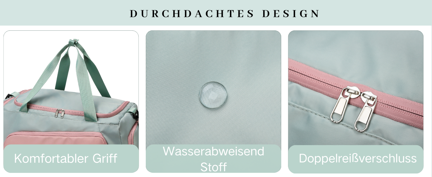 Спортивна сумка для жінок 45L з відділенням для взуття, мокрою сумкою, водонепроникна, для подорожей, спортзалу, басейну. Сумка-рюкзак для фітнесу, спорту, подорожей. Зелена/Рожева.