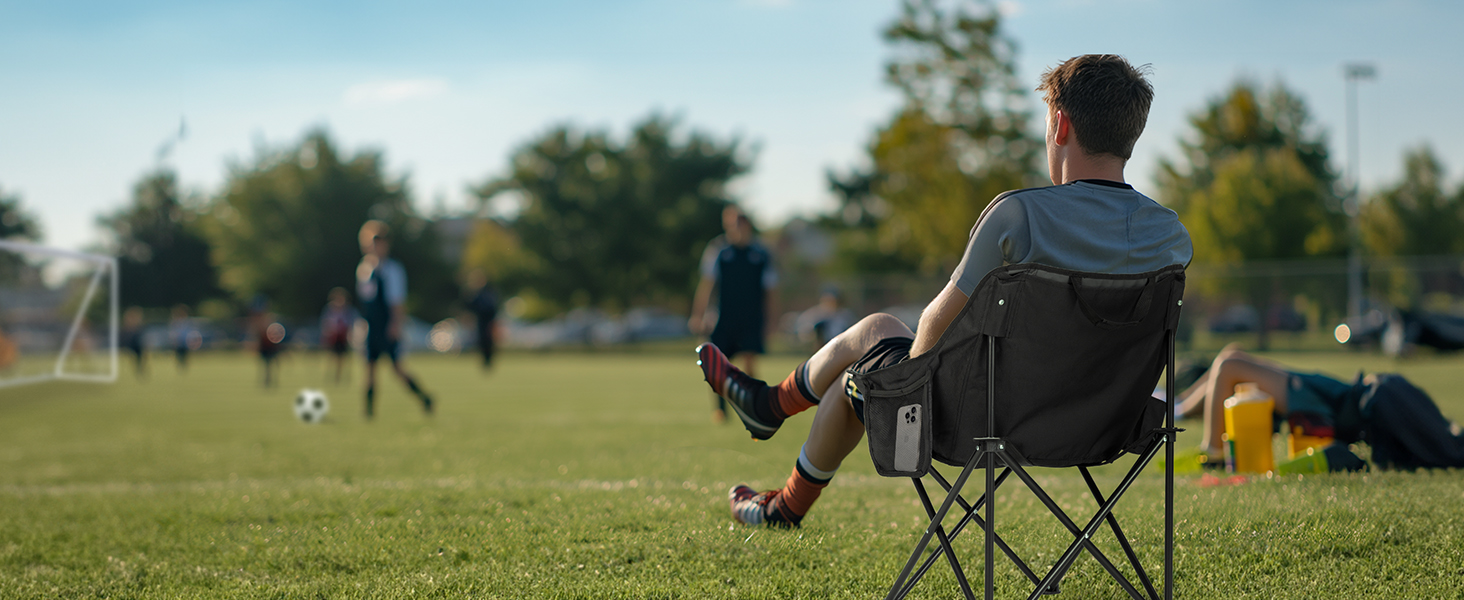 Складний туристичний стілець OVERMONT 2 шт. - до 135 кг, для кемпінгу, саду, балкону, пляжу, риболовлі, чорний