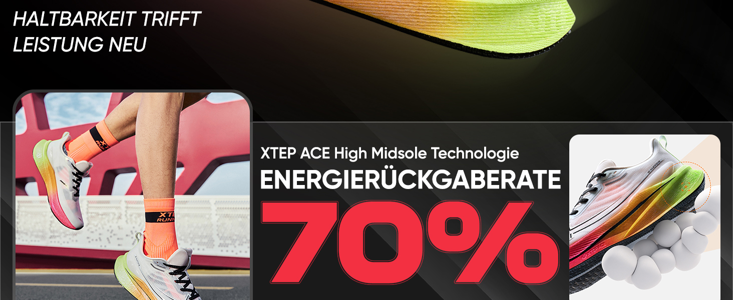 XTEP Professionelle бігові кросівки для чоловіків, 2000 км, висока амортизація, для тренувань та змагань, спортивне взуття, ідеально для тривалих пробіжок (від 10 км), розмір 40 EU, білий, неоновий лайм, зелений