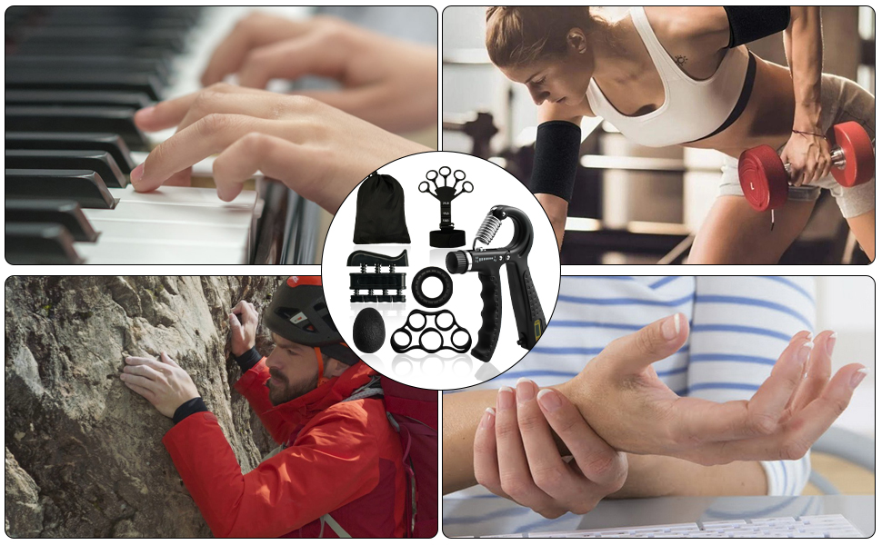 Набір для тренування рук Handtrainer 6шт: регульований тренажер хвата, підсилення зап'ястя, для фітнесу та зняття стресу