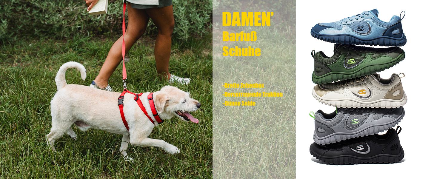 Взуття для фітнесу HOBIBEAR для жінок та чоловіків | Кросівки для трейлраннінгу з широкою передньою частиною | Синій, 39 EU