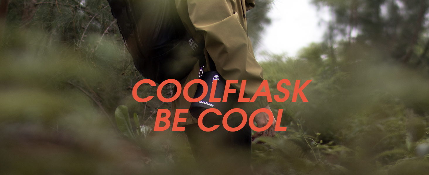 Пляшка для води Coolflask 2 л, нерж. сталь, шкіряний чохол, Polar Black