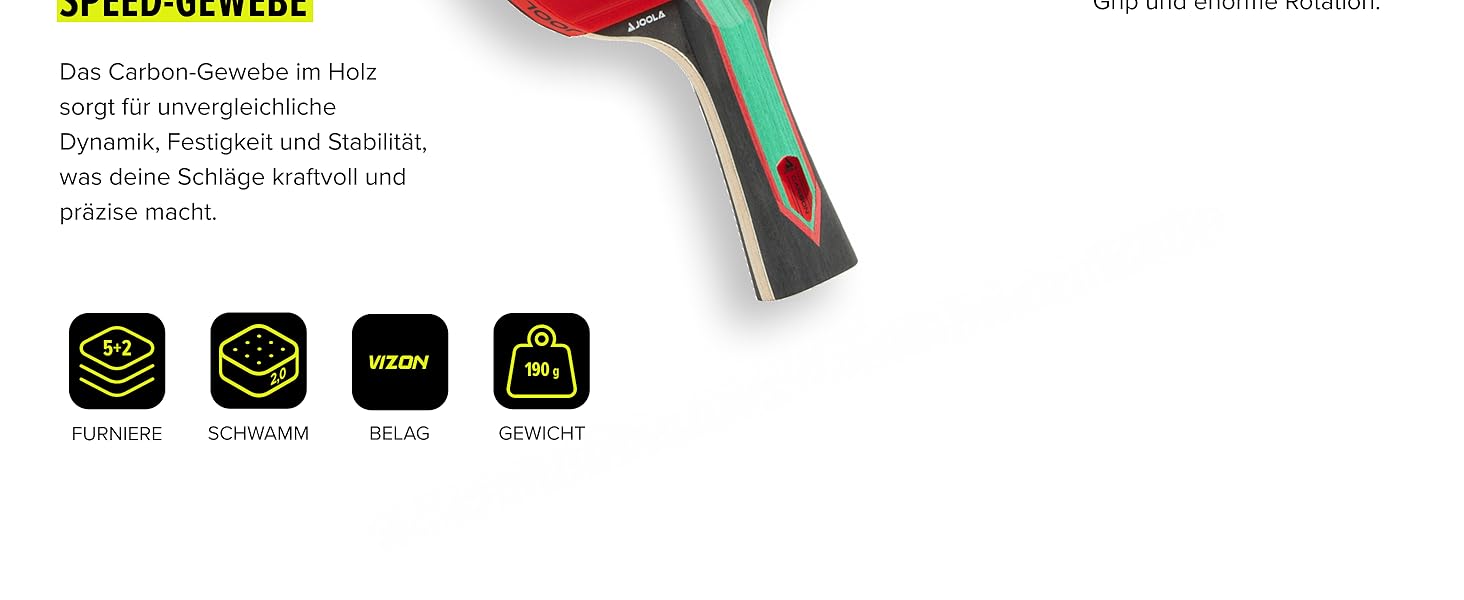 Стіл тенісний набір JOOLA RED Carbon Control – набір ракетки з покриттям Vizon та магнітною коробкою