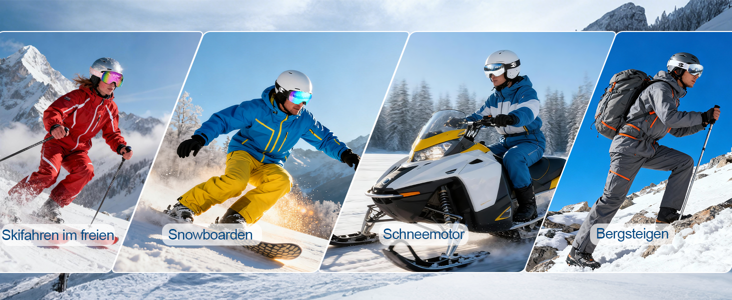 Скі-маска Suoso OTG для чоловіків та жінок - скі-окуляри з UV-захистом, антизапітніння, сумісні з шоломом, чорно-синій