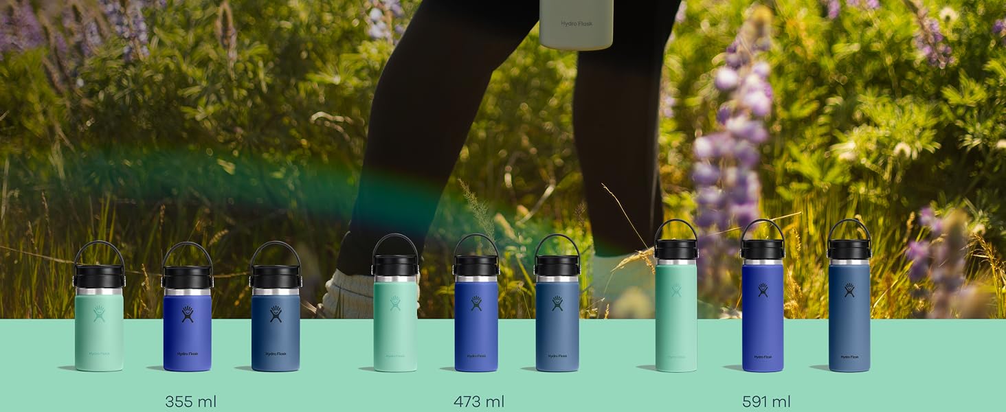 Термос Hydro Flask 473 мл з вакуумною ізоляцією зі сталі нержавіюючої, герметична кришка Flex Sip, для кави та напоїв, колір Agave