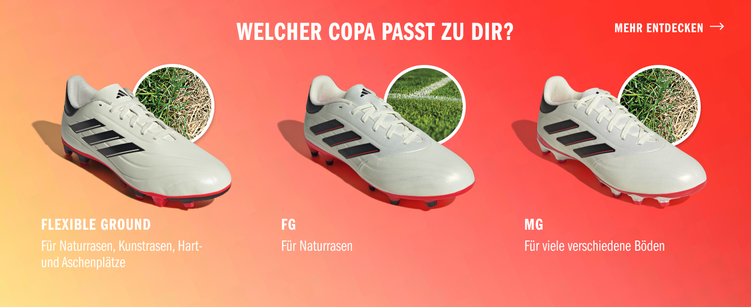 Дитячі футбольні бутси Adidas Copa Pure 2.4 для унісекс, 24 EU, кольори: Ivory, Core Black, Solar Red