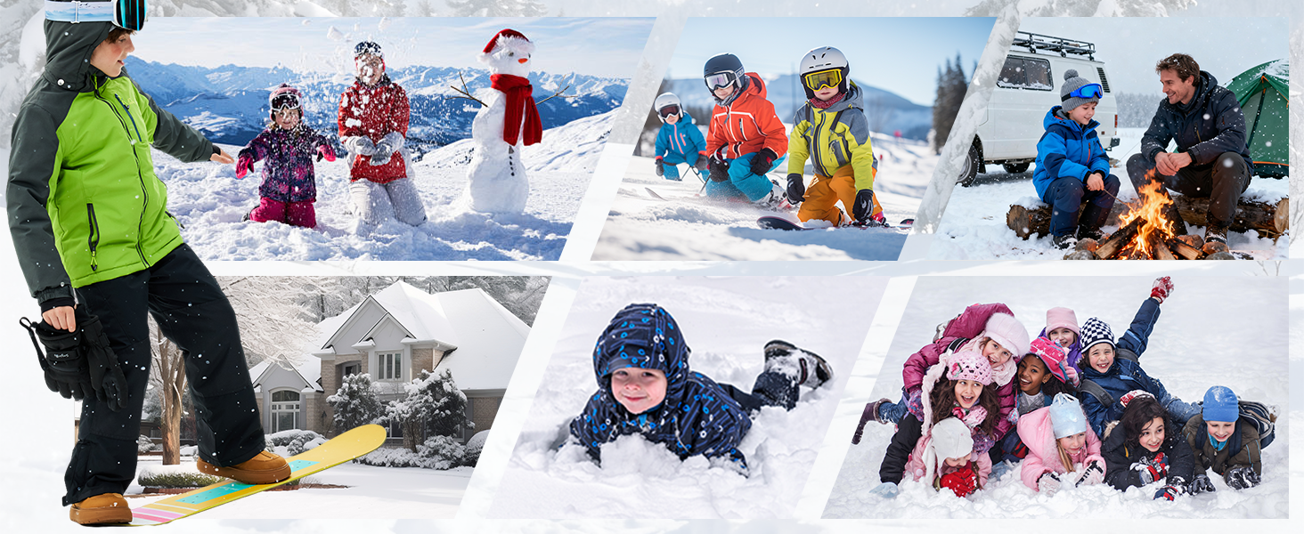 SNOWER Дитячий зимовий комбінезон для хлопчика з капюшоном, гірськолижний костюм, теплий, кольоровий зелений (10-12 років, індиго)