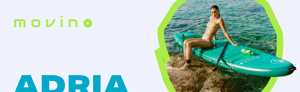Надувний SUP-борд Movino Stand Up Paddle Board 350 см (2in1 SUP Kajak) - комплект з аксесуарами, до 165 кг, 11'6', зварний рейлінг, 15 PSI (зелений)