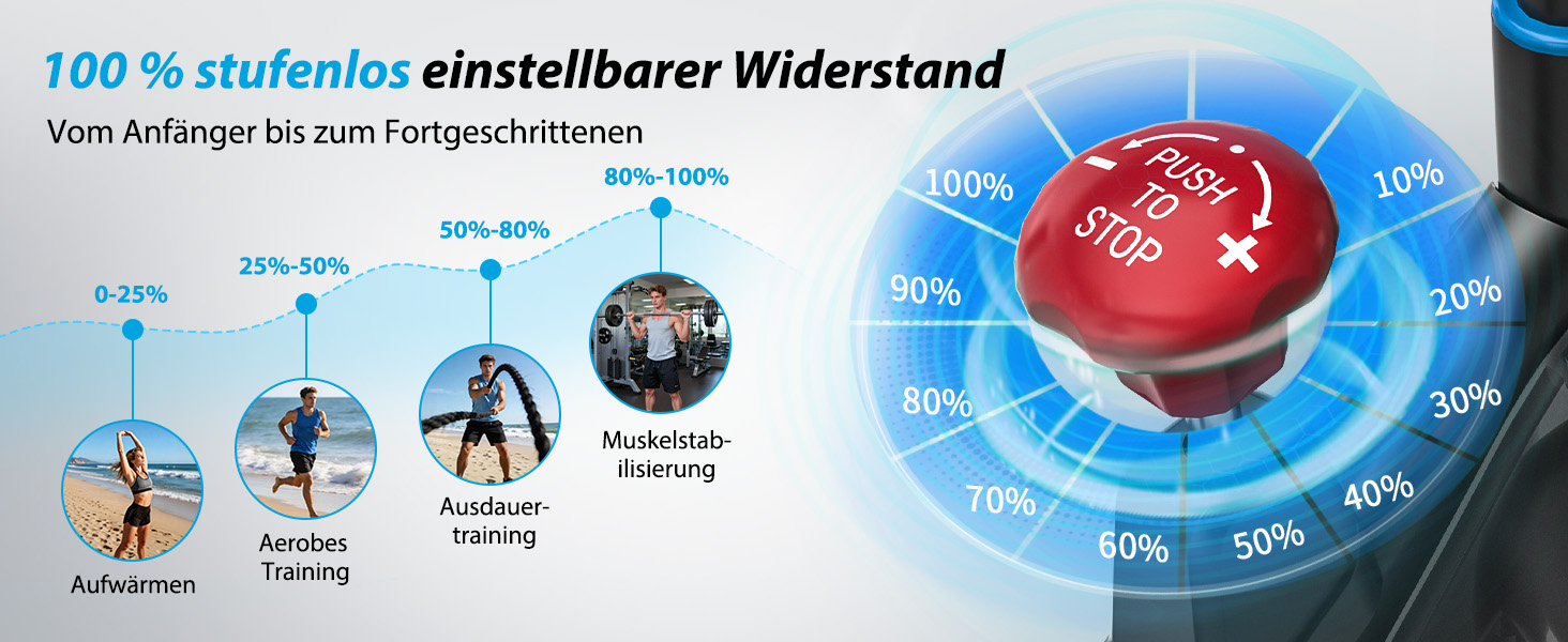 Велотренажер Wenoker з регульованим магнітним опором, ергометр, фітнес-велосипед з LCD-монітором, тримачем для планшета, Bluetooth, для дому, до 160 кг, блакитний