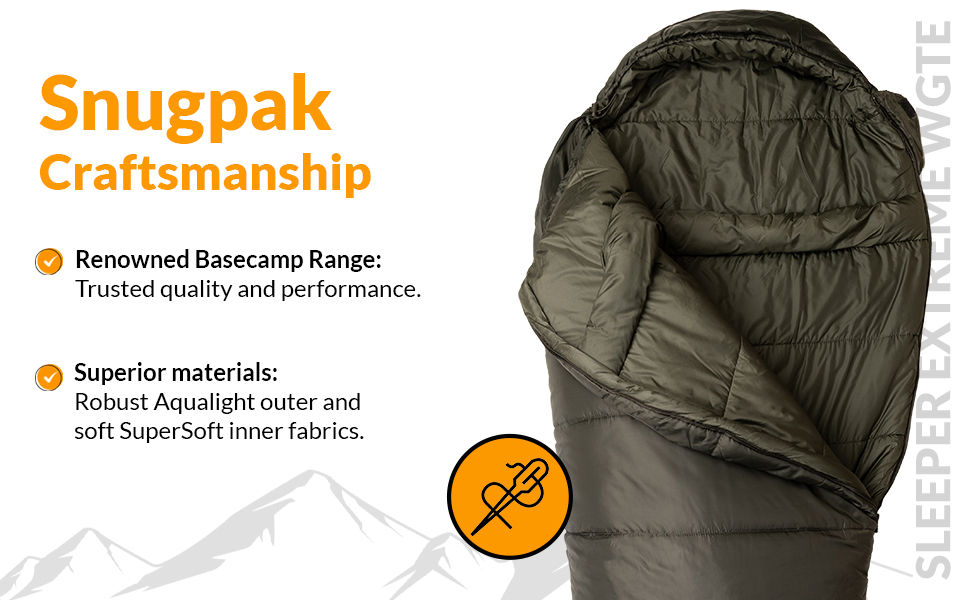 Сплячий мішок Snugpak Sleeper Extreme WGTE – теплий та міцний спальний мішок-кокон для кемпінгу та відпочинку на природі. З ізольованим внутрішнім стібком, двостороннім замком-блискавкою та компресійним чохлом оливкового кольору.