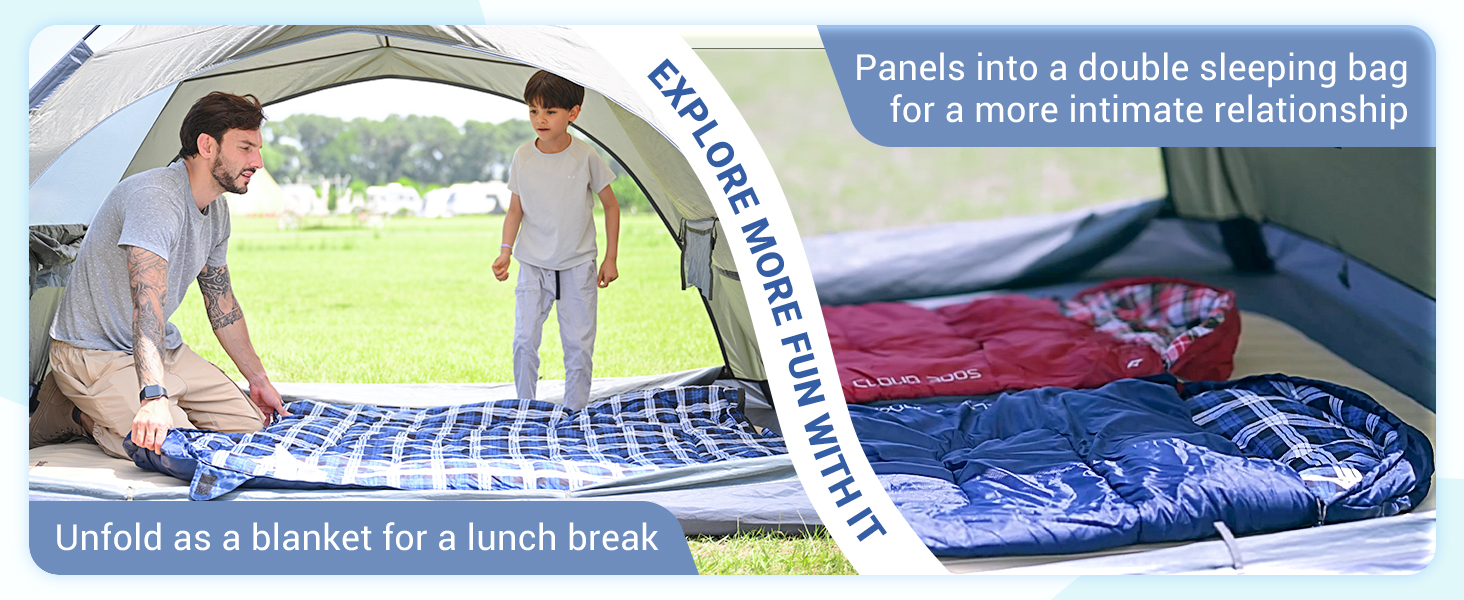 Спальний мішок дитячий KingCamp Flannel, 7°C, Navy, для дітей до 140 см, 4 сезони, водонепроникний, компактний