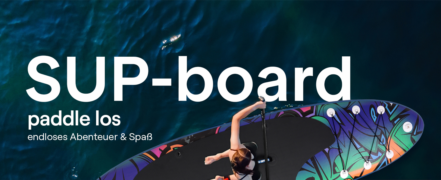 Надувний SUP Серінелайф: комплект для сапсерфінгу з веслом, насосом та сумкою. Підходить для дітей та дорослих, чорний. Макс. вага: 155 кг