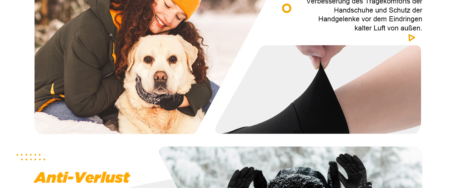 Зимові рукавички TANSTC для чоловіків та жінок з підтримкою сенсорного екрану, теплі, водонепроникні, для катання на велосипеді, бігу та лижного спорту, чорного кольору