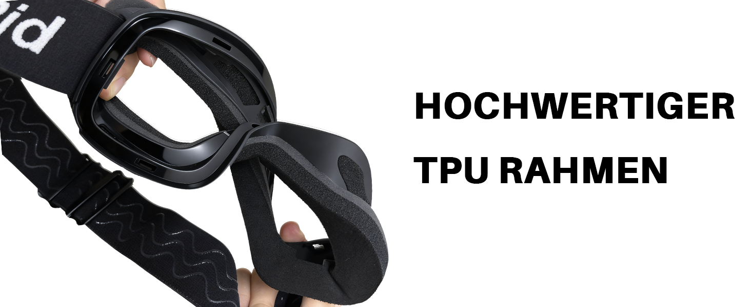 Гірськолижні окуляри OTG для носіїв окулярів (чоловічі та жіночі), антифог, чорні