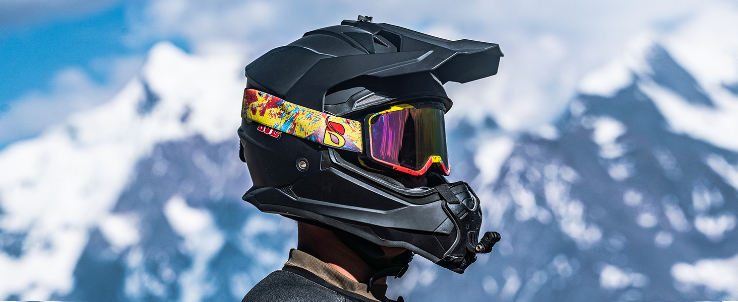 Мотошолом ILM Dual Sport Adventure з сонцезахисним козирком, сумісний з Pinlock, ECE, для мотокросу, квадроцикла, оффроуд WS902