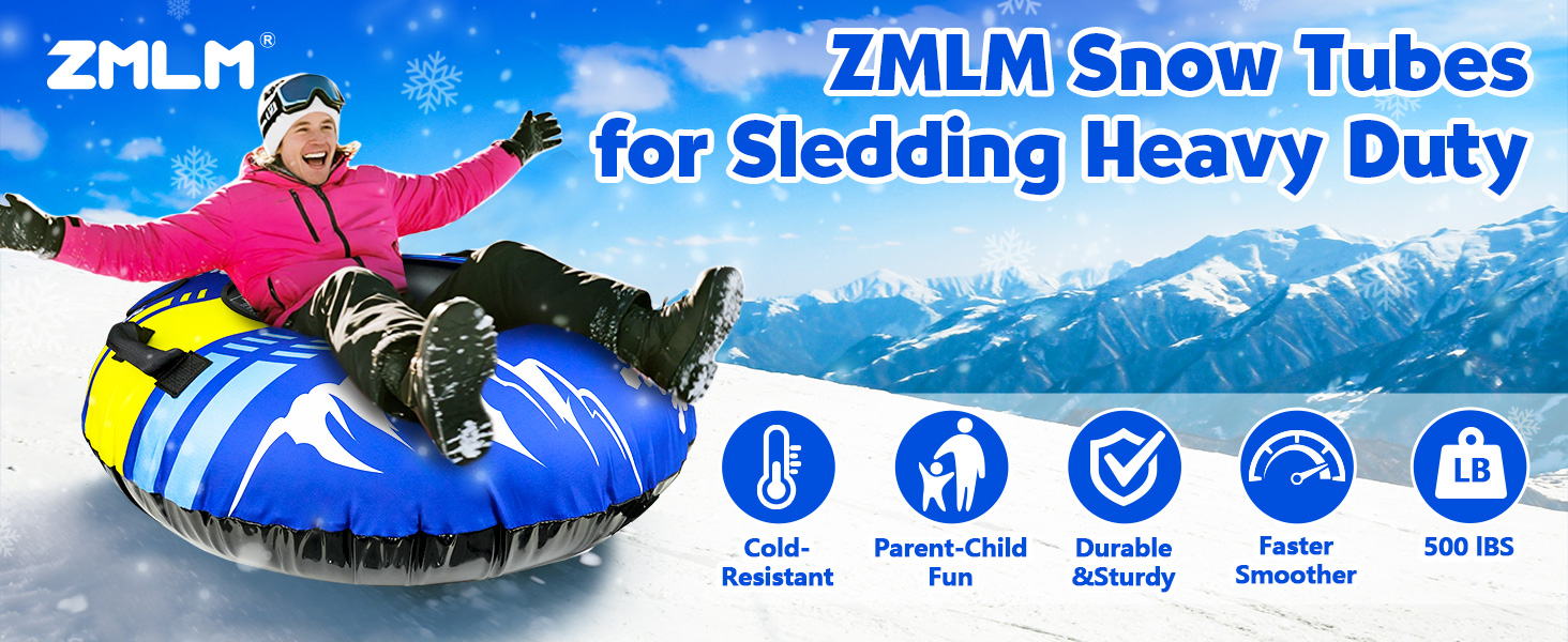 Надувний сніговий санки ZMLM, 120 см, для дорослих та дітей, міцний, з канвасом, зимові розваги для сім'ї