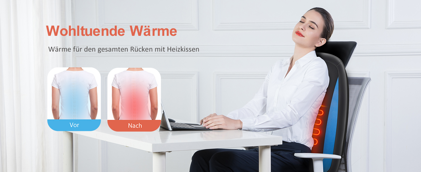 Масажне крісло Comfier з функцією шиацу для спини та шиї з підігрівом - 2D/3D масаж, регульована повітряна компресія, масажна поверхня для всього тіла, підходить для жінок та чоловіків