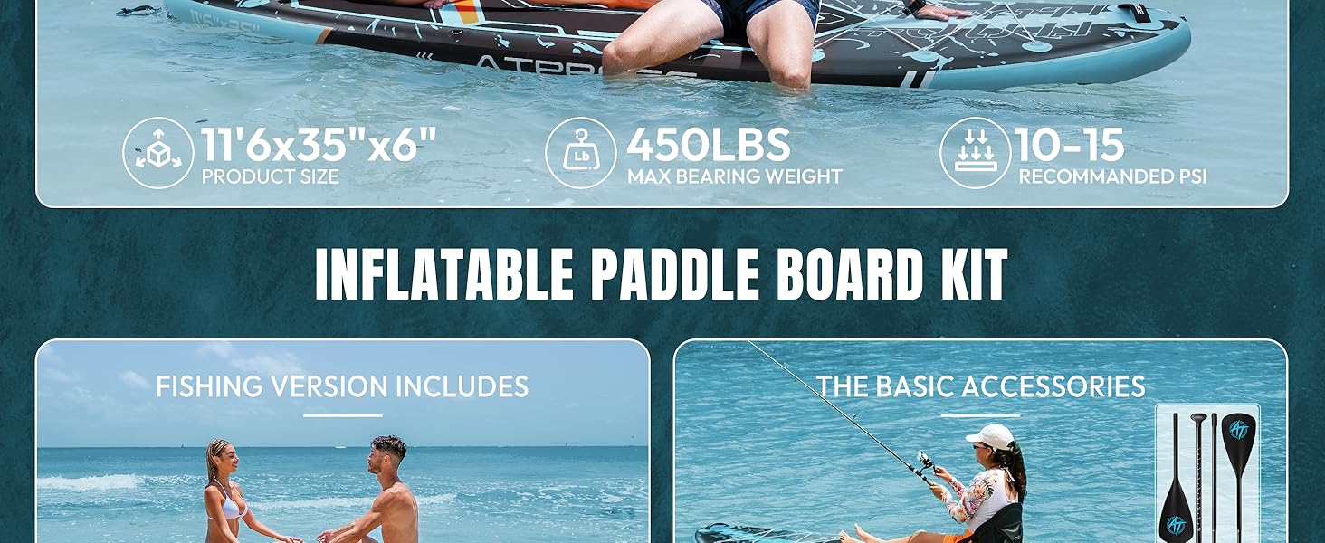 Надувне SUP-борд (305 x 91 см) з аксесуарами та рюкзаком (блакитний/з сидінням)