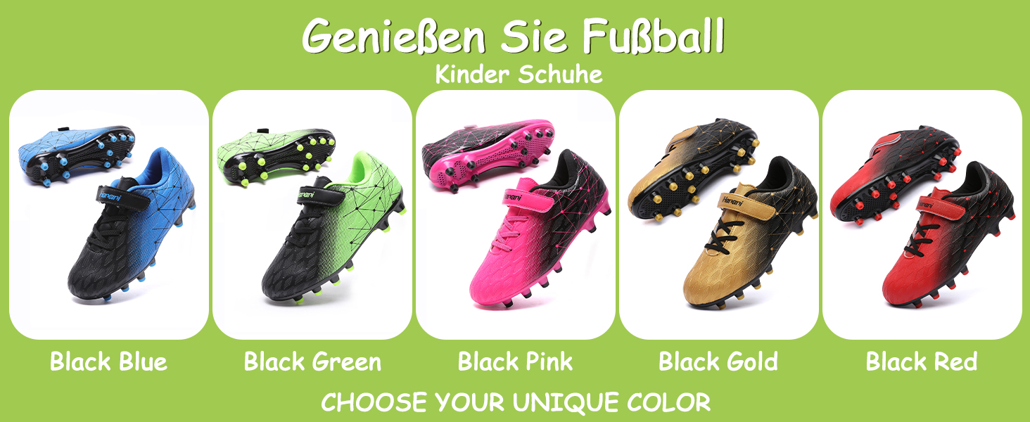 Дитячі футбольні бутси Hanani FG/AG для штучного покриття та натурального газону, чорно-сині, 33 EU (унісекс)