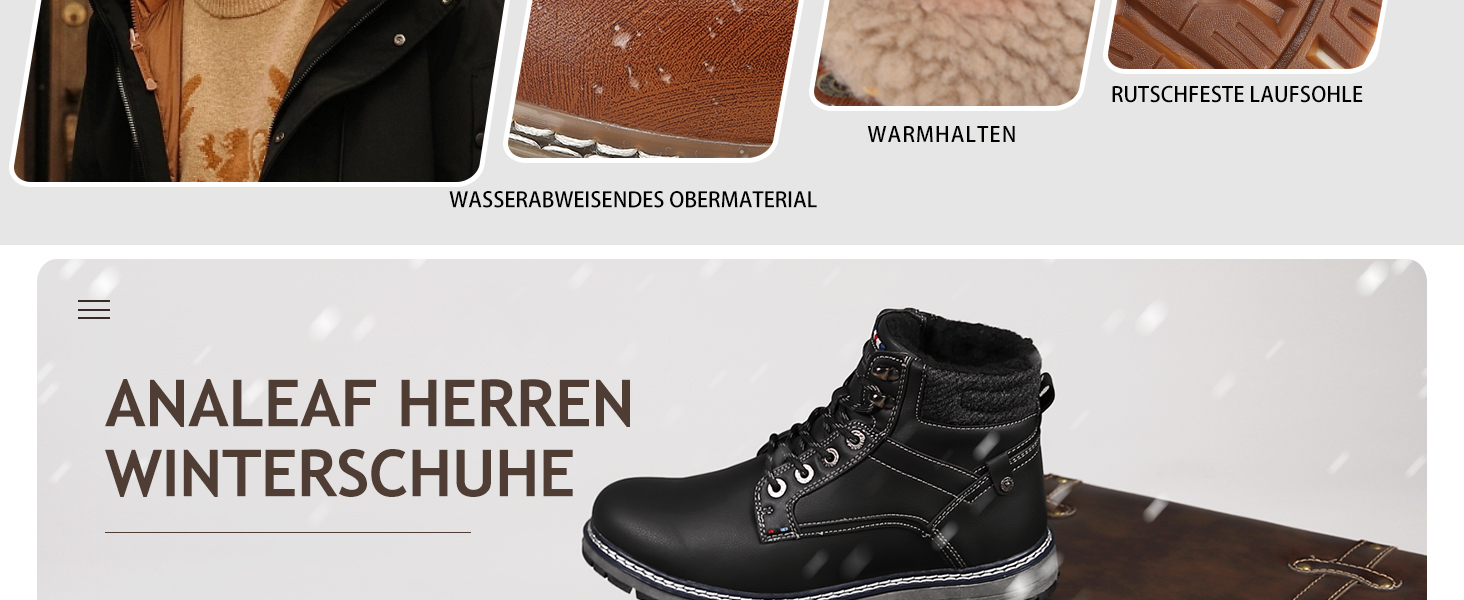 Чоловічі зимові черевики ANALEAF - теплі, непромокаючі, з антиковзаючою підошвою, для прогулянок та походів, зелені, 43 EU