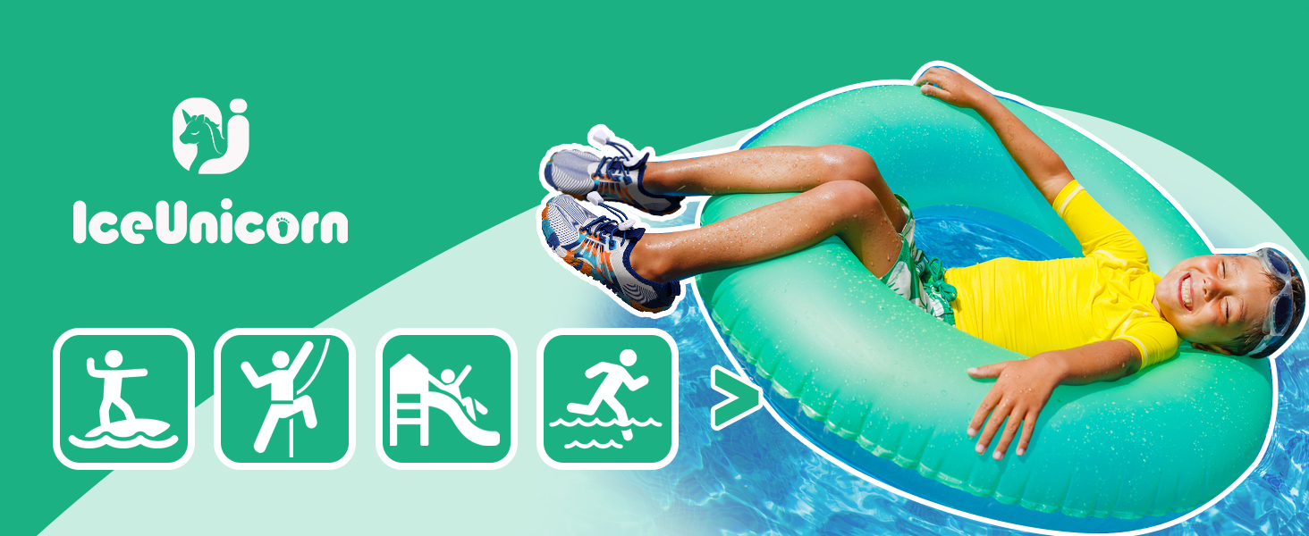 Дитячі шльопанці IceUnicorn для плавання та прогулянок: дихаючі, підошва без шкарпеток, рожеві (35 EU)