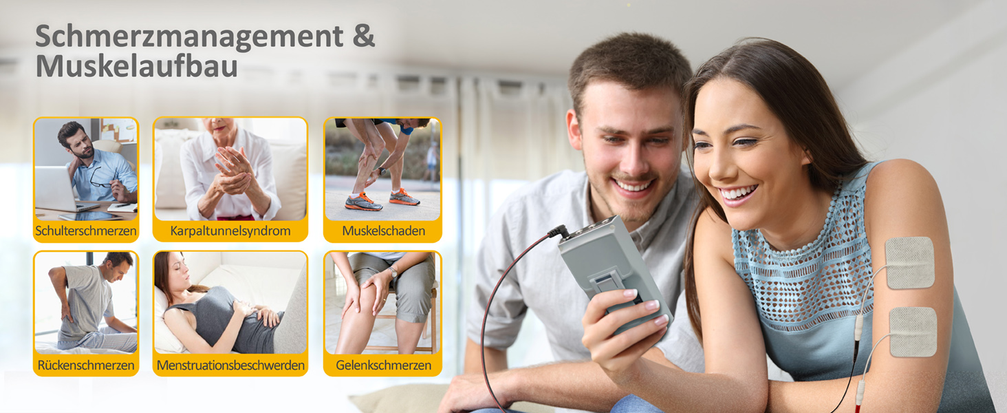 iStim EV-805 TENS EMS: 4-канальний апарат для електростимуляції та масажу - зняття болю в спині, шиї, плечах, ногах. Комплект з 16 електродів та батарейками AA