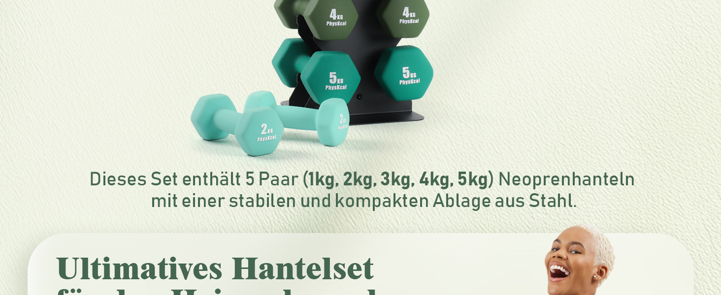 Набір гантелей Kurzhantel-Set з підставкою для дому та спортзалу, 30 кг | Küstenbrise