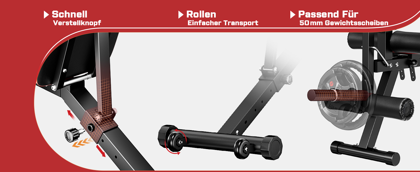Регульована лава для тренувань XDDIAS з блоком для згинання ніг та підтримуючим валиком, до 410 кг, 10 положень спинки, для дому, багатофункціональна