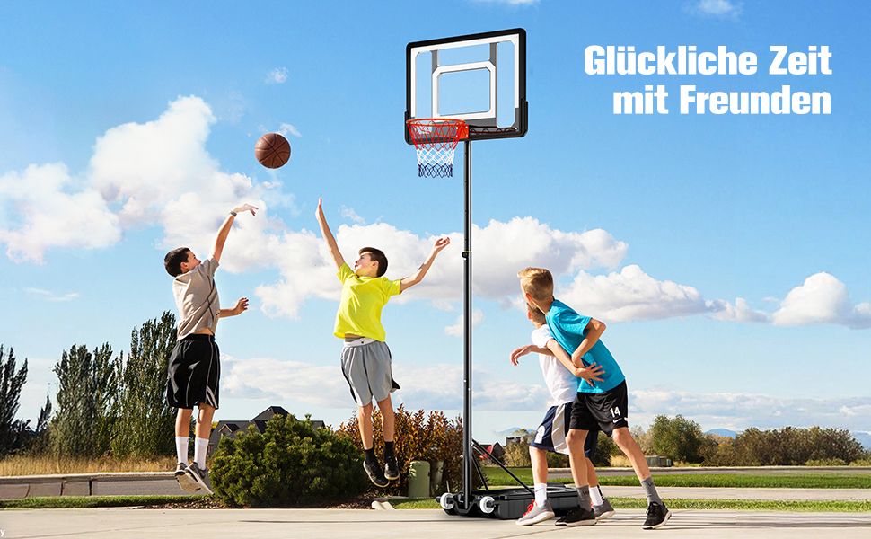 Баскетбольний кошик вуличний регульований 128-305 см на колесах для дітей, підлітків та дорослих