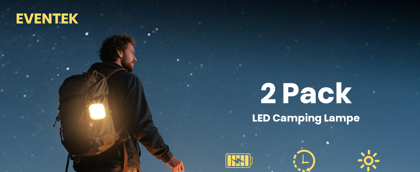 Ліхтар намету Eventek 2 шт. 4000LM, 10000mAh, LED, водонепроникний, 4 режими, для кемпінгу, походу, надзвичайних ситуацій