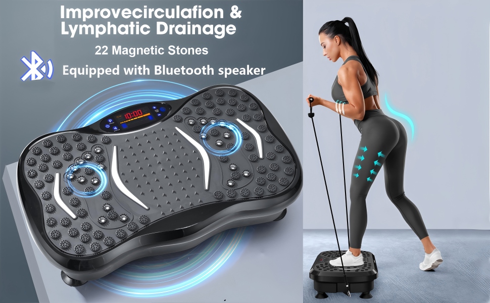 Вібраційна платформа для тренувань, покращена модель 2025 року, для лімфодренажу, 120 швидкостей, вантажопідйомність 204 кг, для чоловіків та жінок